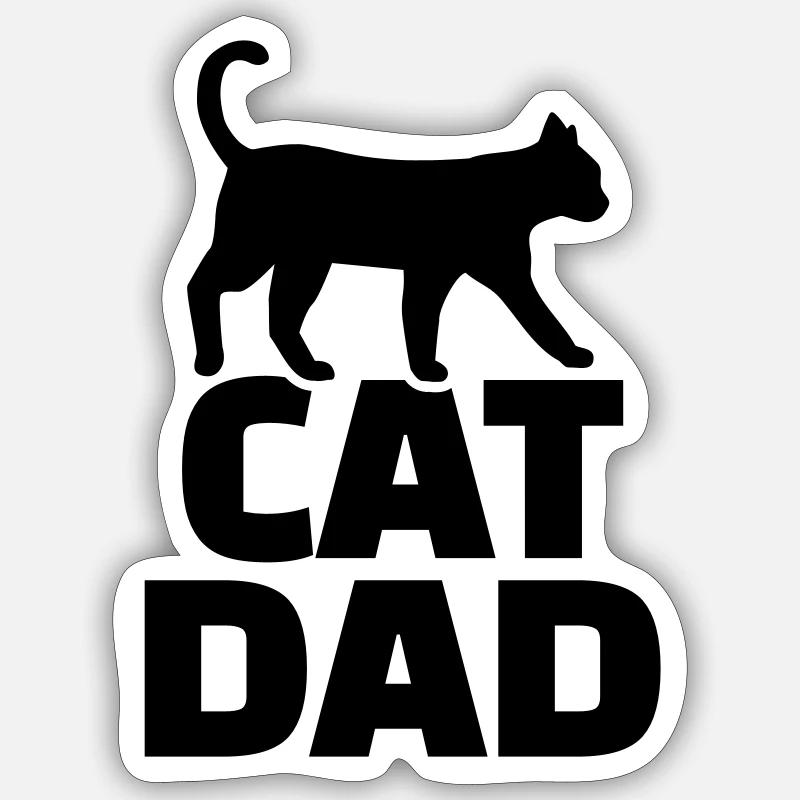 Cat Dad - Sticker size S (10 x 10 cm) - white matte