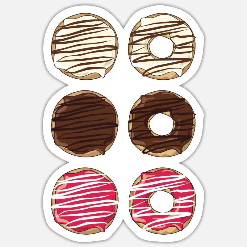 Donuts - Sticker Größe S (10 x 10 cm) - Mattweiß