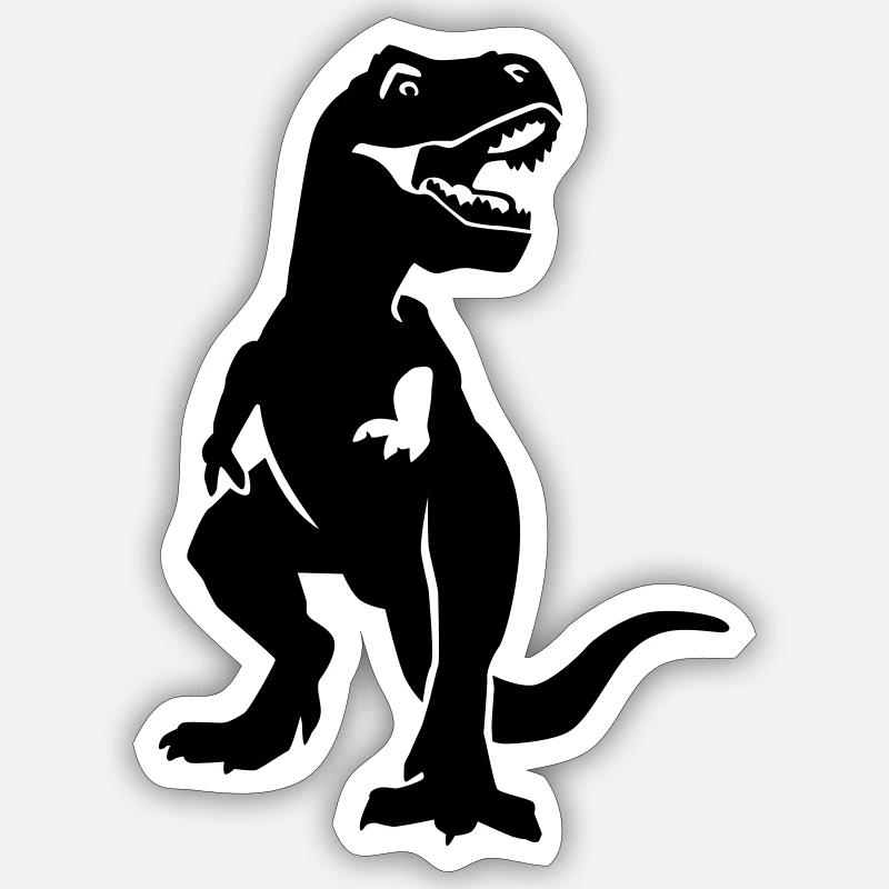 T-Rex - Sticker taille S (10 x 10 cm) - blanc mat