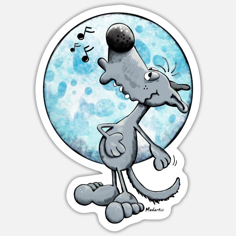 Singing Wolf Sticker size S (10 x 10 cm)