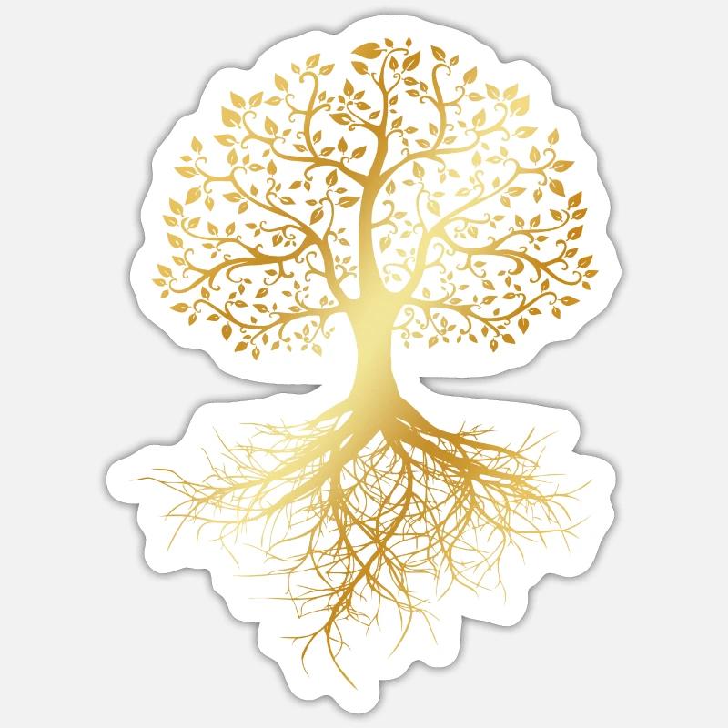 Baum des Lebens - Sticker Größe S (10 x 10 cm) - Mattweiß