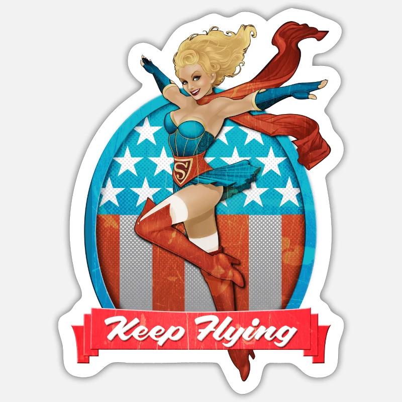 DC Comics Bombshells Supergirl Keep Flying Sticker Größe S (10 x 10 cm)