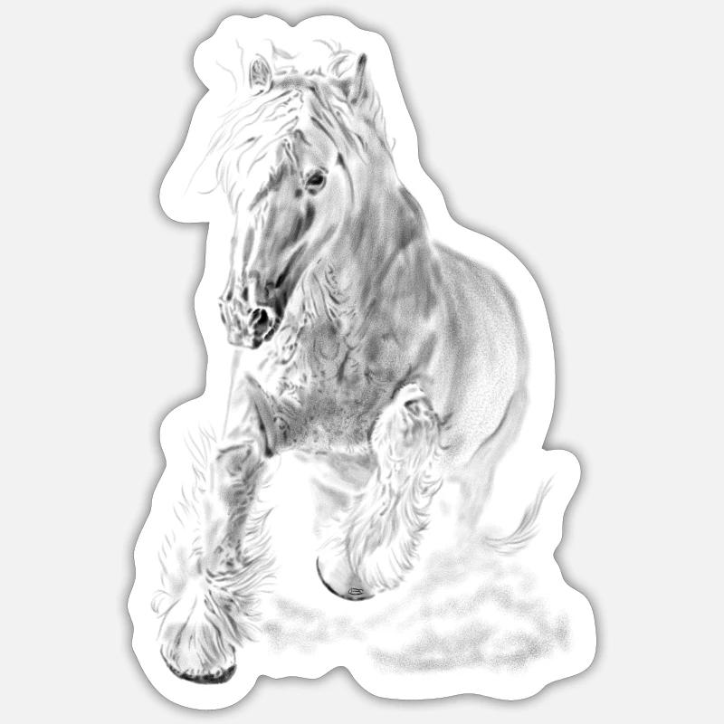Pferd - Sticker Größe S (10 x 10 cm) - Mattweiß