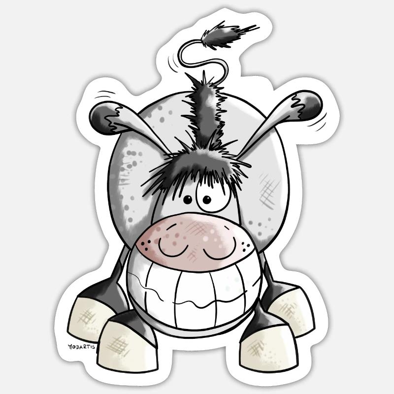 Smiling Donkey - Sticker size S (10 x 10 cm) - white matte