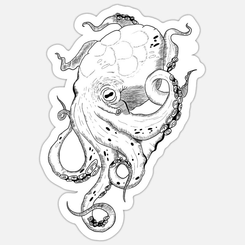 Krake Sticker Größe S (10 x 10 cm)