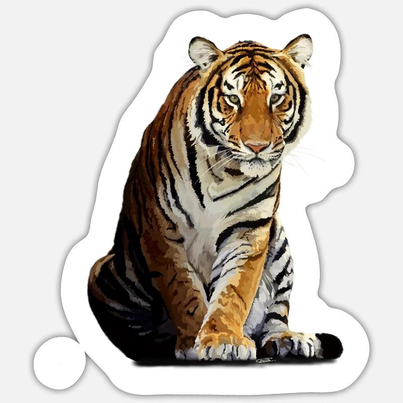 tiger - Sticker size S (10 x 10 cm) - white matte