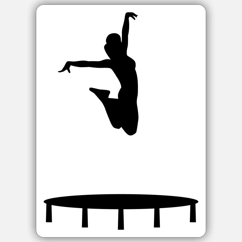 Trampolin - Sticker Größe S (10 x 10 cm) - Mattweiß