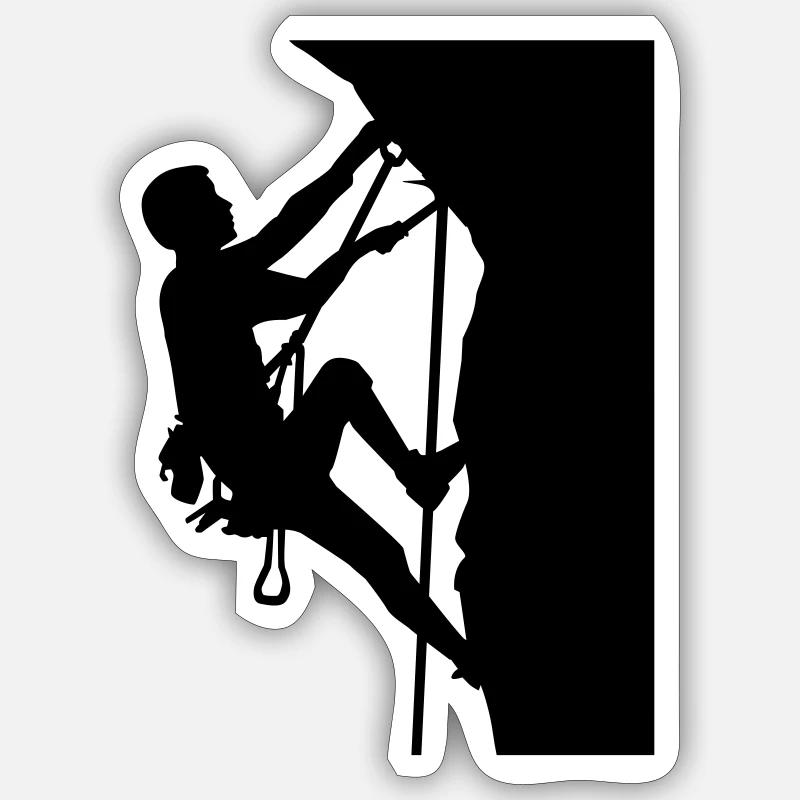Klettern - Sticker Größe S (10 x 10 cm) - Mattweiß