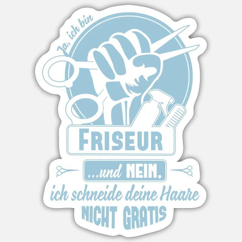 Ja ich bin Friseur Sticker Größe S (10 x 10 cm)