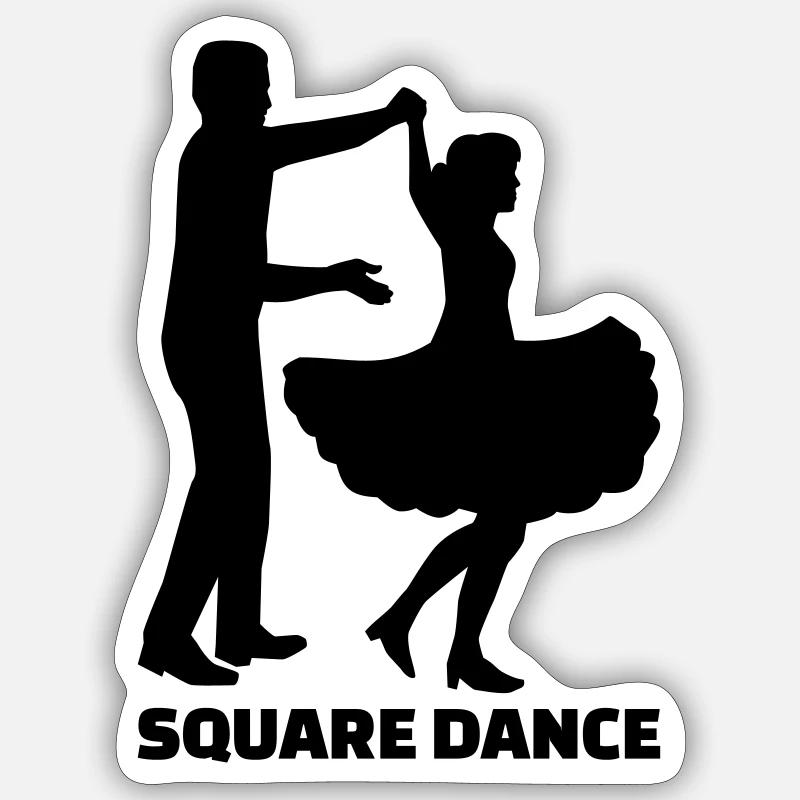 Square dance - Sticker size S (10 x 10 cm) - white matte