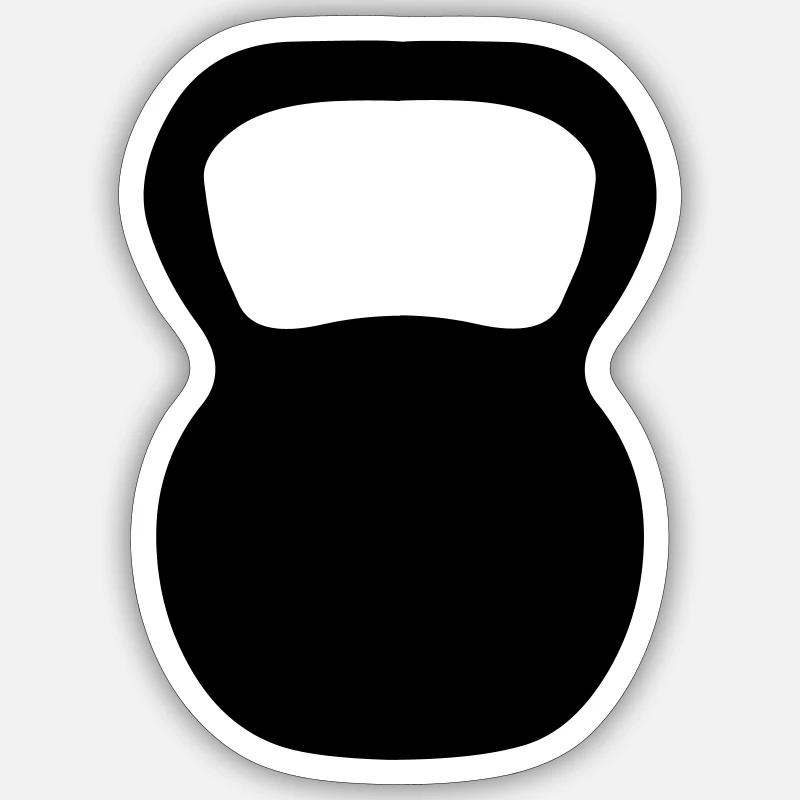 Kettle Bell - Sticker size S (10 x 10 cm) - white matte