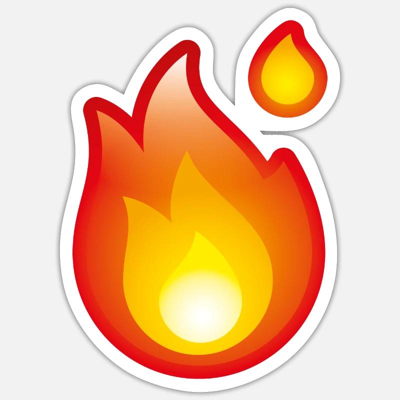 Smiley Fire - Sticker Größe S (10 x 10 cm) - Mattweiß