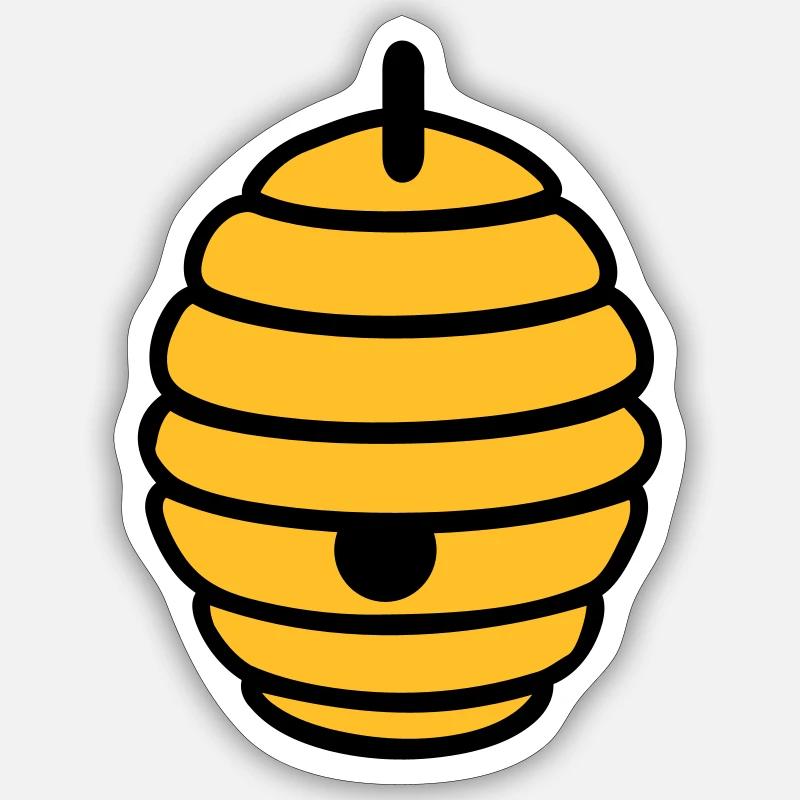 ruche - Sticker taille S (10 x 10 cm) - blanc mat