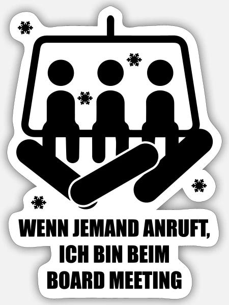 Snowboard - Sticker Größe S (10 x 10 cm) - Mattweiß