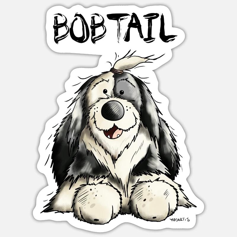 Knuffiger Bobtail - Sticker Größe S (10 x 10 cm) - Mattweiß