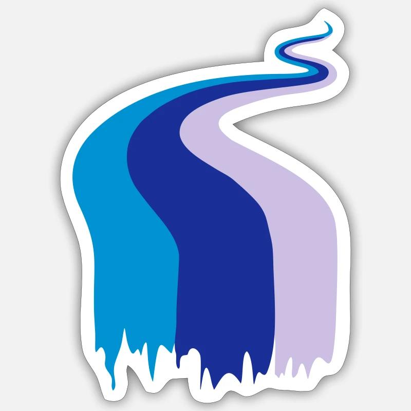 river, stream, colors - Sticker size S (10 x 10 cm) - white matte