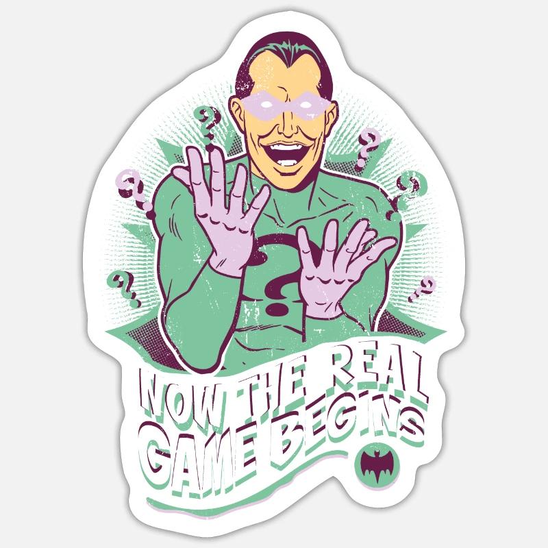 DC Comics Batman Le Sphinx The Riddler - Sticker taille S (10 x 10 cm) - blanc mat