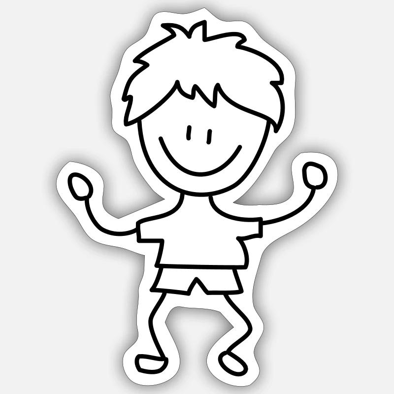 kind junge kindergarten - Sticker Größe S (10 x 10 cm) - Mattweiß