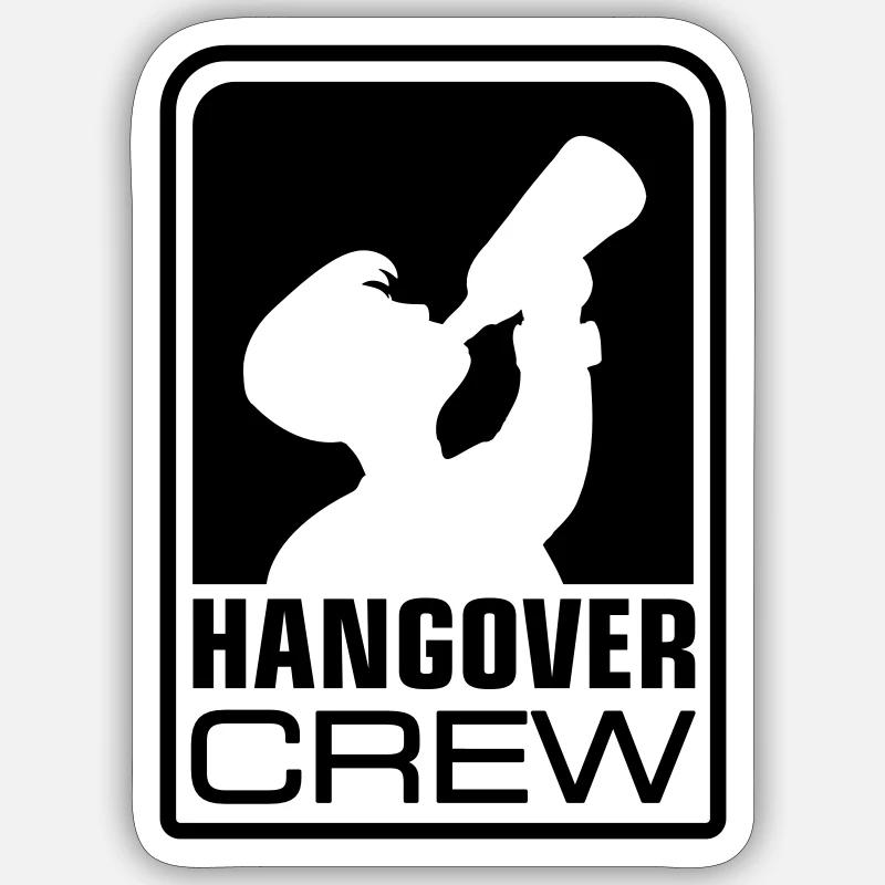 hangover crew logo - Sticker Größe S (10 x 10 cm) - Mattweiß