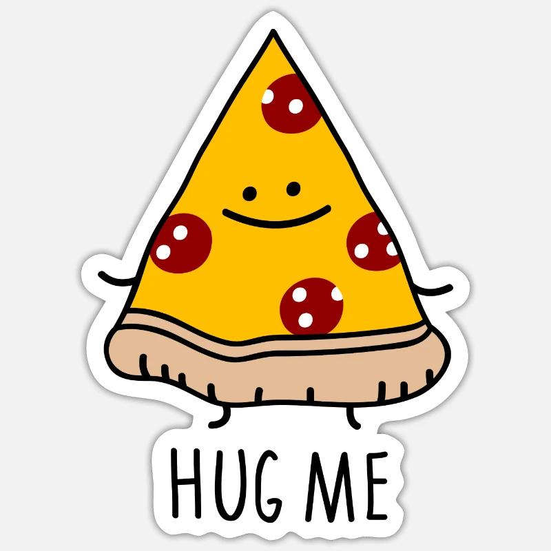hug me (pizza) - Sticker Größe S (10 x 10 cm) - Mattweiß