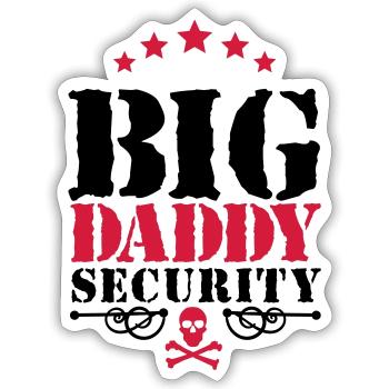 Big Daddy Security - Sticker taille S (10 x 10 cm) - blanc mat - Devant