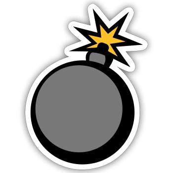 bombe clipart vers - Sticker taille S (10 x 10 cm) - blanc mat - Devant