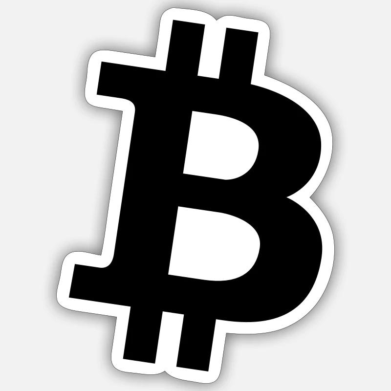 bitcoin Ƀ sign BTC - Sticker Größe S (10 x 10 cm) - Mattweiß