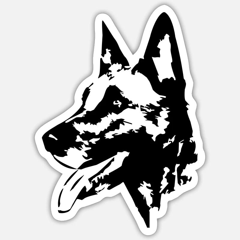 Malinois head Sticker size S (10 x 10 cm)