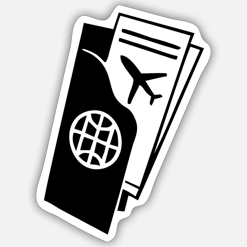 Plane ticket - Sticker size S (10 x 10 cm) - white matte