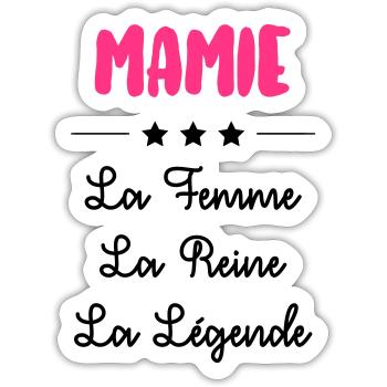 Mamie Mamy Grand-Mère Grand Mere Grands Parents - Sticker size S (10 x 10 cm) - white matte - Front