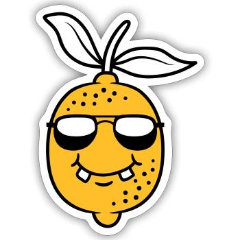 Cool lemon design - Sticker size S (10 x 10 cm) - white matte - Front