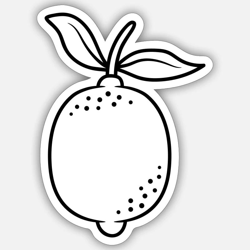 Zitrusfrucht Zitrone Obst - Sticker Größe S (10 x 10 cm) - Mattweiß