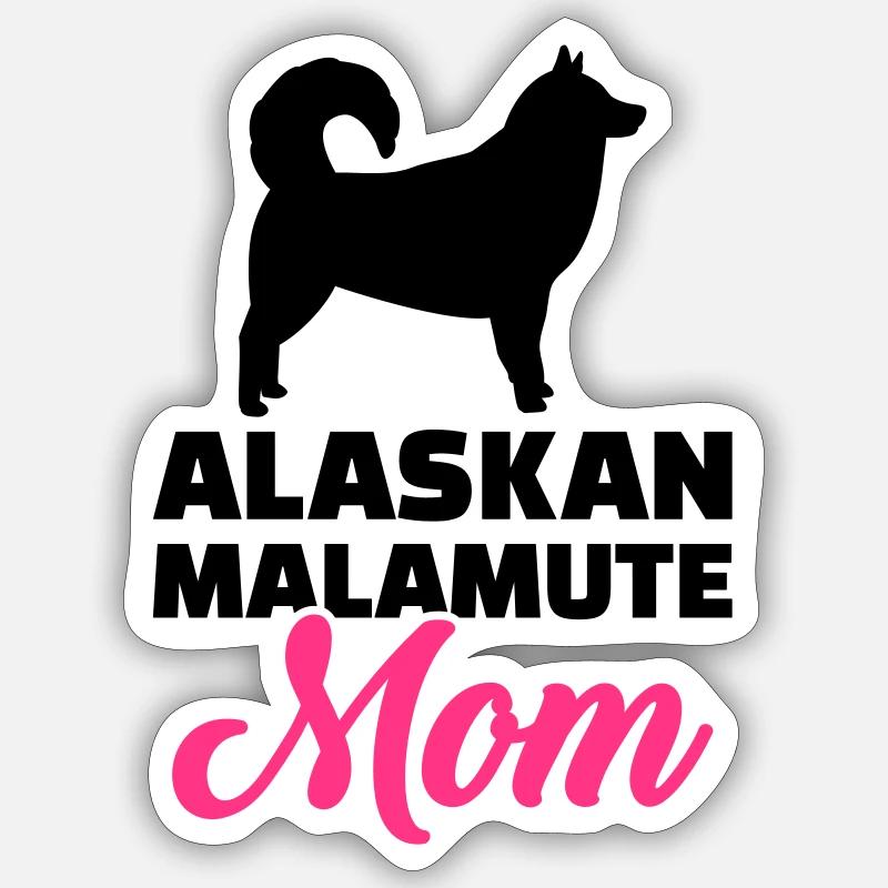 Alaskan Malamute - Sticker taille S (10 x 10 cm) - blanc mat