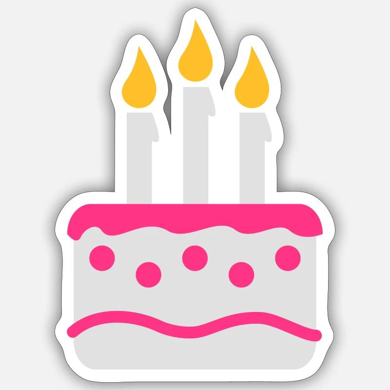 Birthday cake - Sticker size S (10 x 10 cm) - white matte