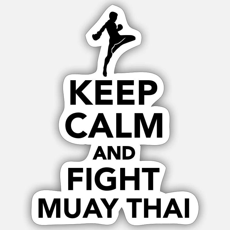 Muay Thai - Sticker size S (10 x 10 cm) - white matte