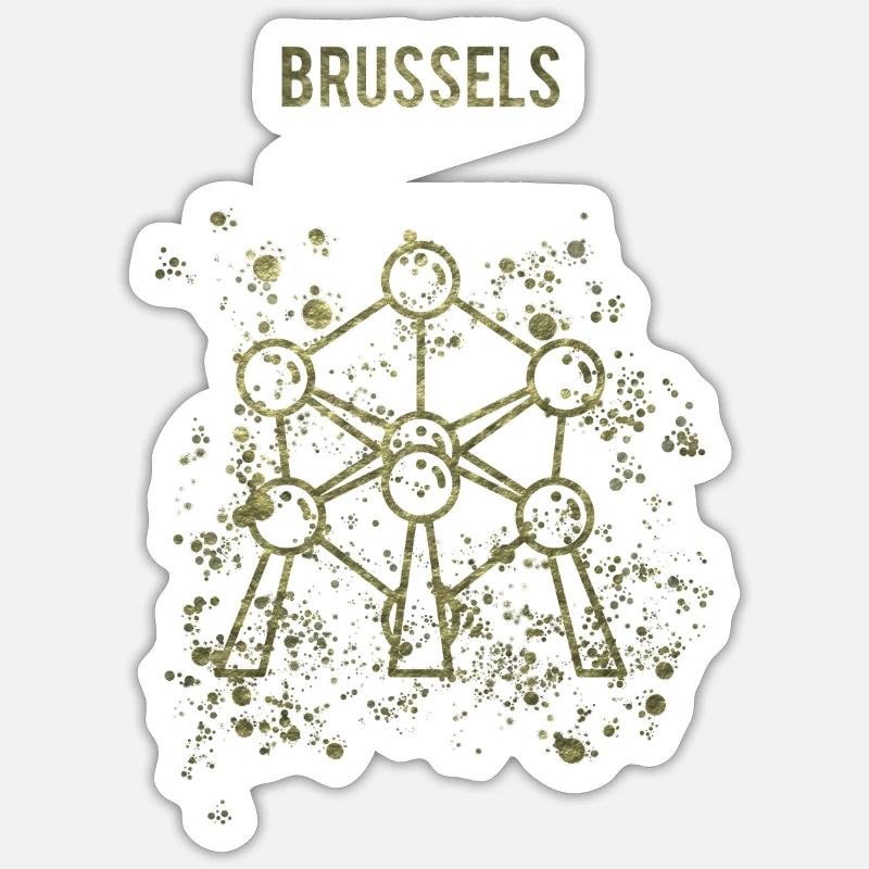Brussels Atomium landmark Belgium - Sticker size S (10 x 10 cm) - white matte