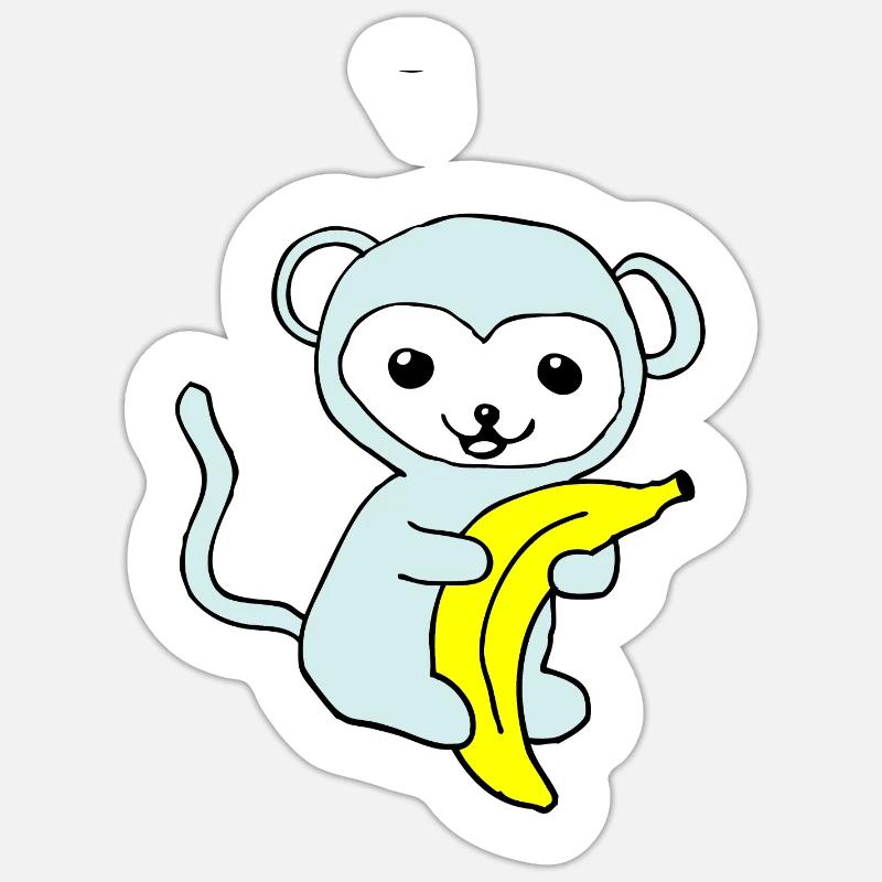 monkey - Sticker size S (10 x 10 cm) - white matte
