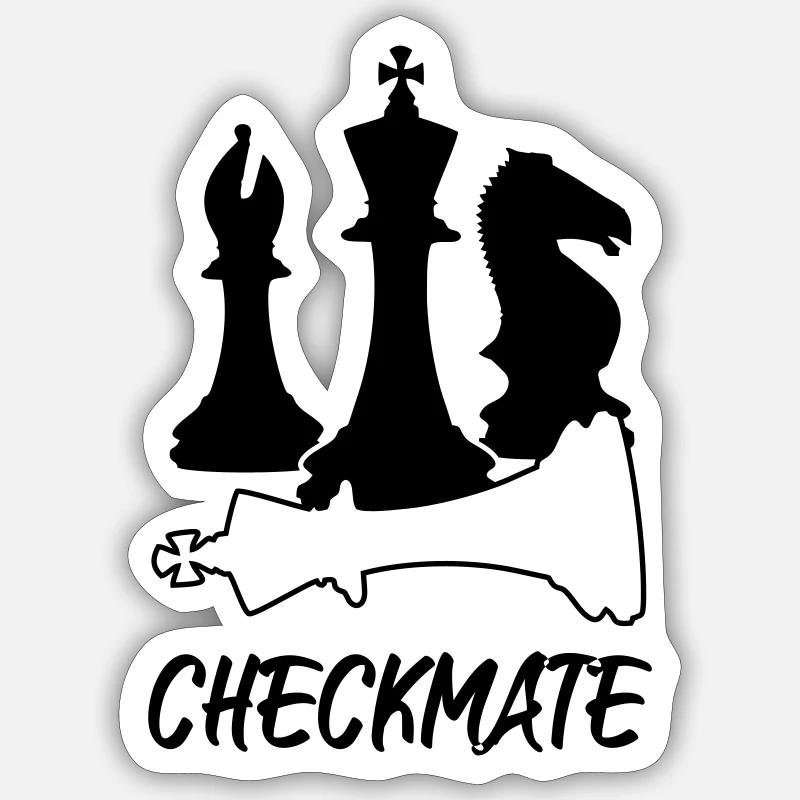 Chess - checkmate - Sticker size S (10 x 10 cm) - white matte
