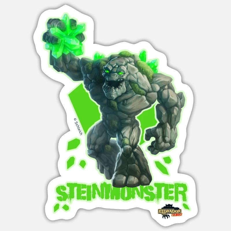 Schleich Eldrador Creatures Steinmonster Tassen - Sticker Größe S (10 x 10 cm) - Mattweiß