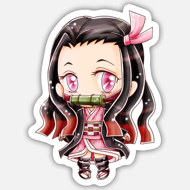 Fille Kimono - Sticker taille S (10 x 10 cm) - blanc mat