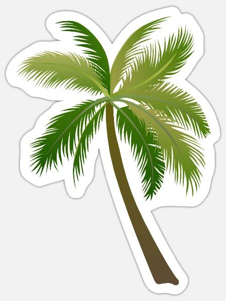 Palmen Baum Palmen - Sticker Größe S (10 x 10 cm) - Mattweiß