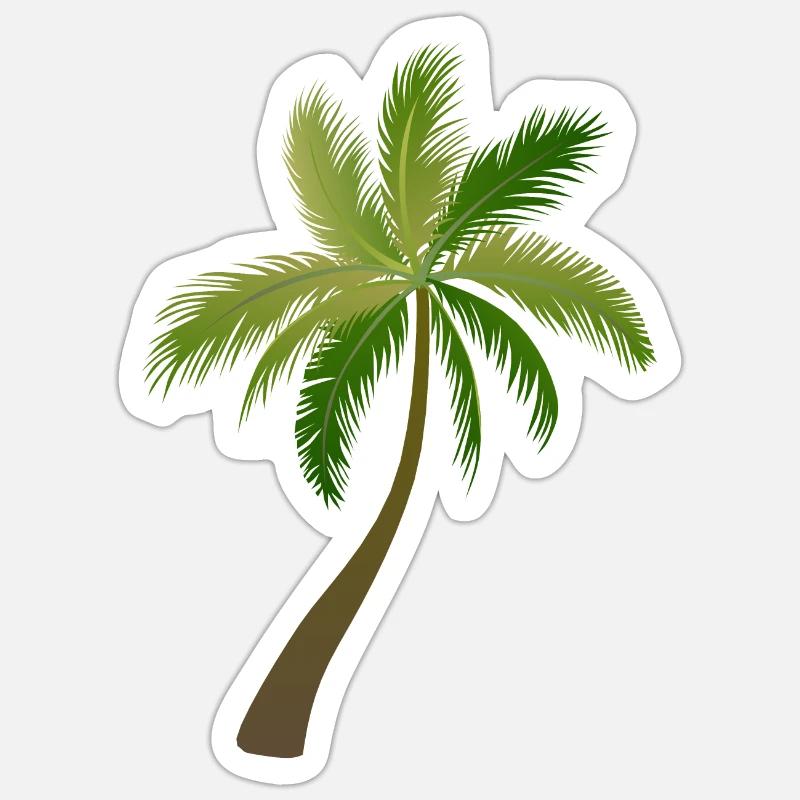 palm tree palm palms - Sticker size S (10 x 10 cm) - white matte
