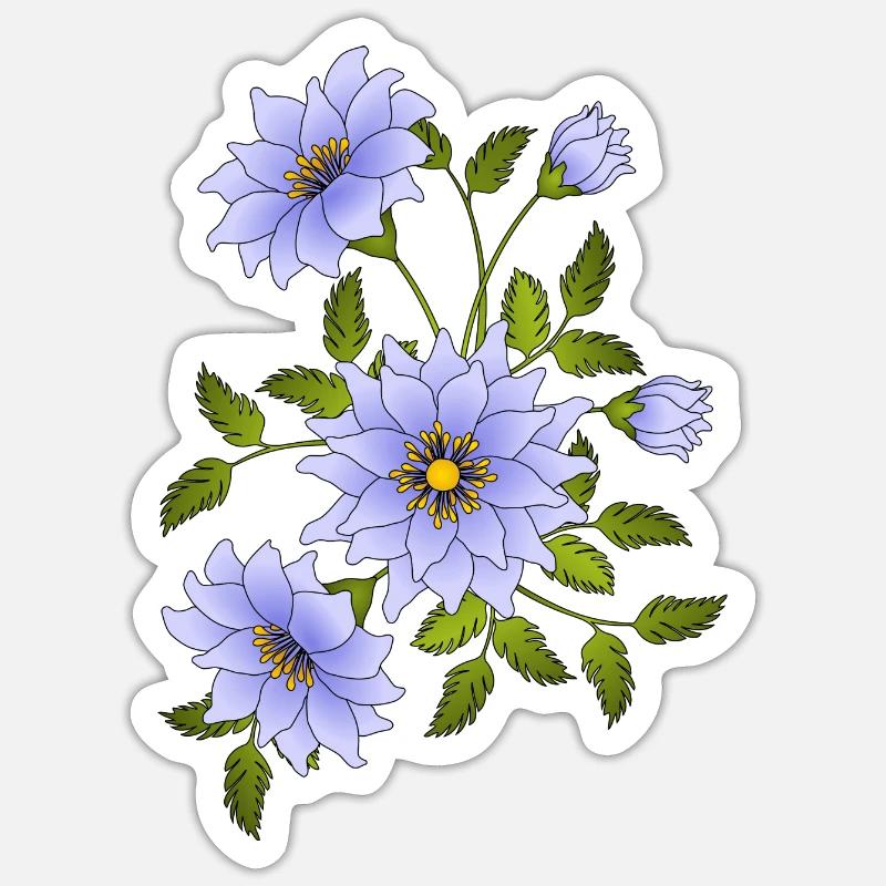 fiori - Sticker formato S (10 x 10 cm) - bianco opaco