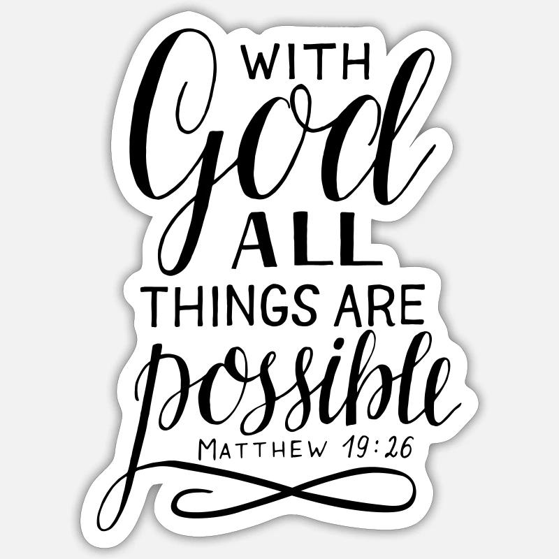With God - Sticker size S (10 x 10 cm) - white matte