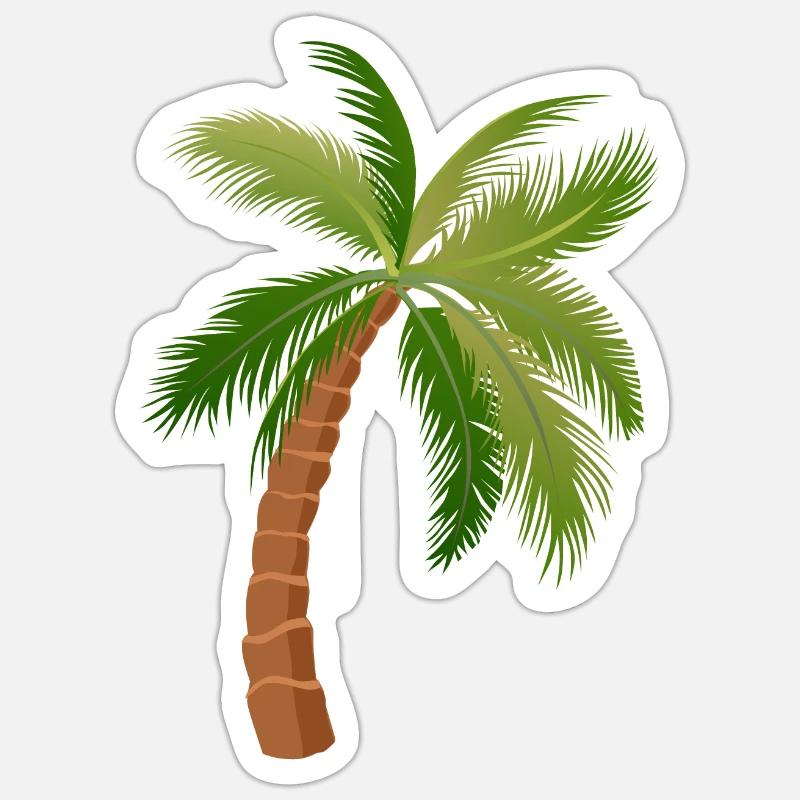 palm tree palm palms 1 - Sticker size S (10 x 10 cm) - white matte