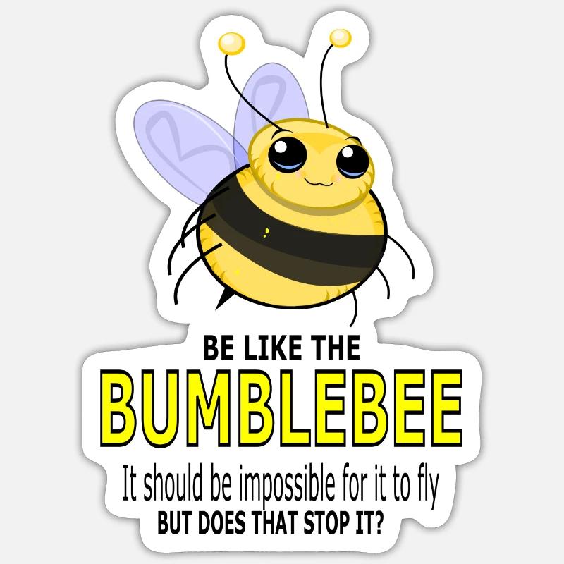 COMME LE BUMBLEBEE - Sticker taille S (10 x 10 cm) - blanc mat