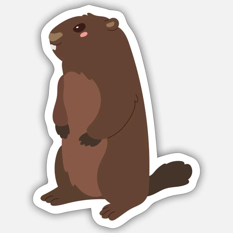 Marmotta - Sticker formato S (10 x 10 cm) - bianco opaco