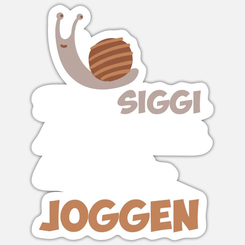 Ich gehe heute mit einer Schnecke joggen Geschenk - Sticker Größe S (10 x 10 cm) - Mattweiß