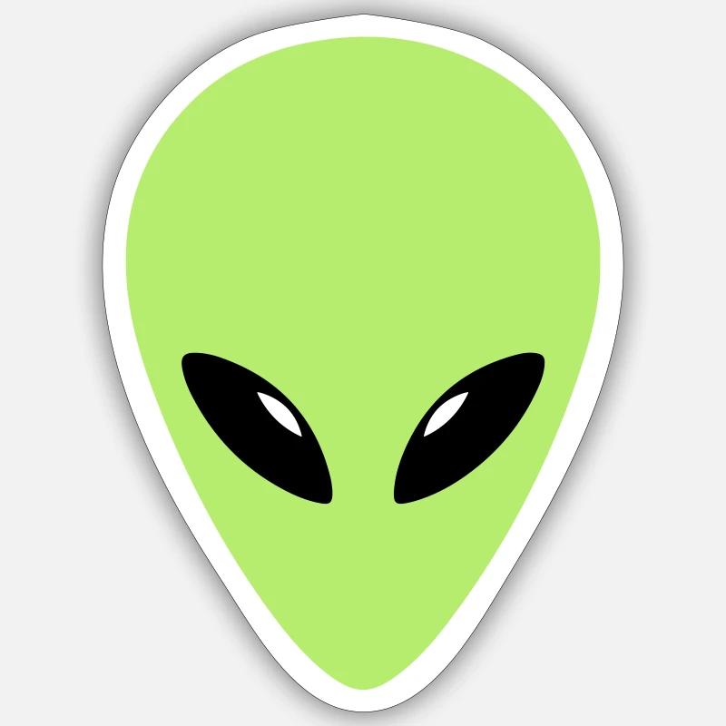 EXTRATERRESTRE - Sticker taille S (10 x 10 cm) - blanc mat