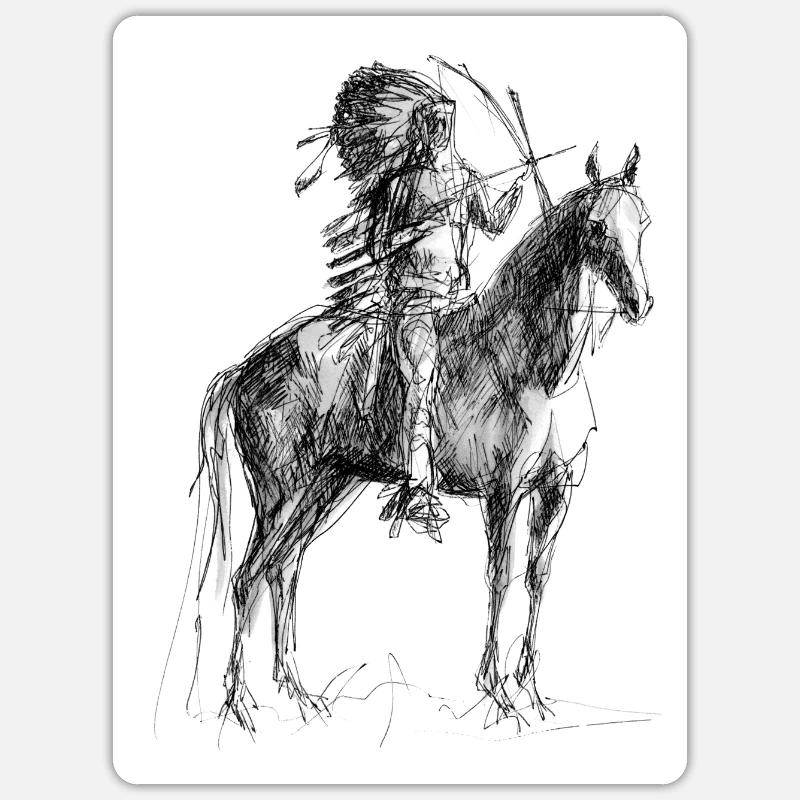 Sioux - Sticker formato S (10 x 10 cm) - bianco opaco